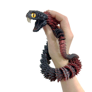 3D打印龙关节蛇可动的3d打印獠牙蝰蛇牙齿可收缩玩具仿真模型