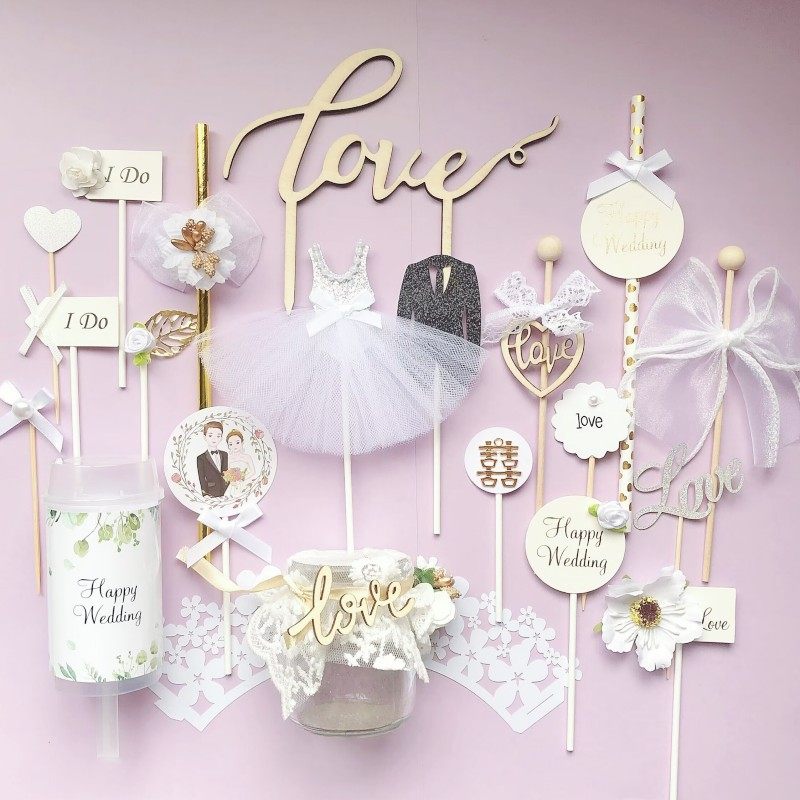 白色甜品台装饰插件森系婚礼蛋糕插牌推推乐喜字纸杯围边装饰装扮,节庆用品/礼品,节日装扮用品,淘宝优惠券,粉丝福利购,淘宝优惠卷