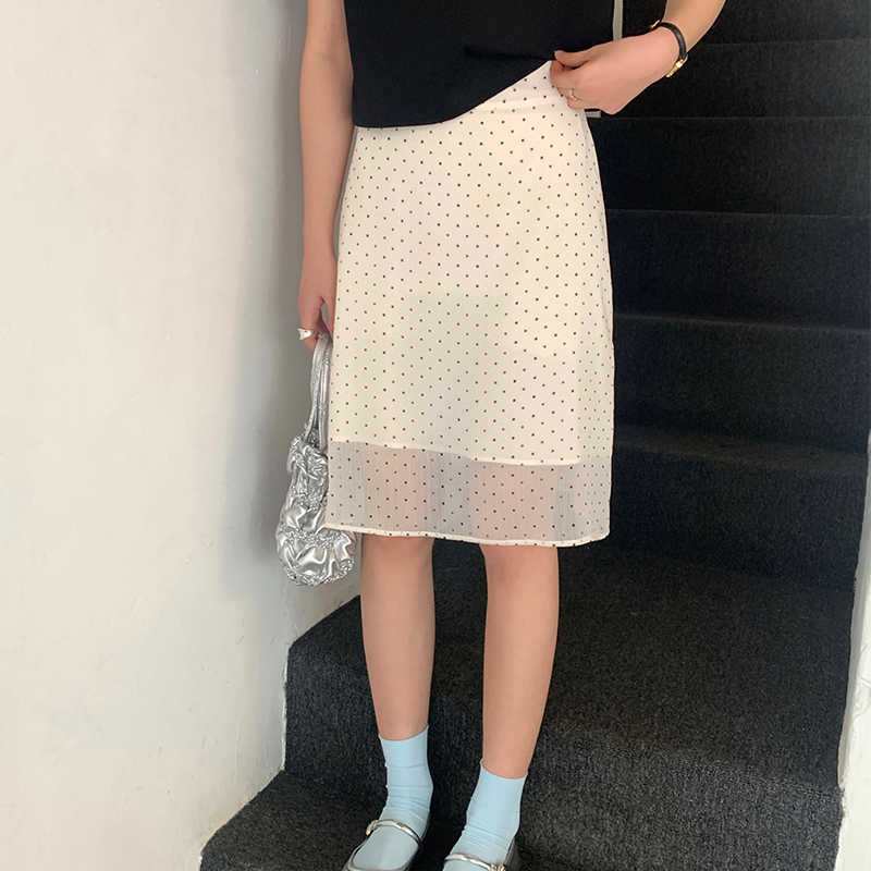 小个子波点半身裙女夏显瘦a字裙