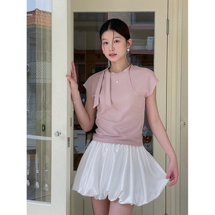 新款 歌铭复古花苞裙女夏季 高腰显瘦半身裙子J916B 流光芭蕾裙