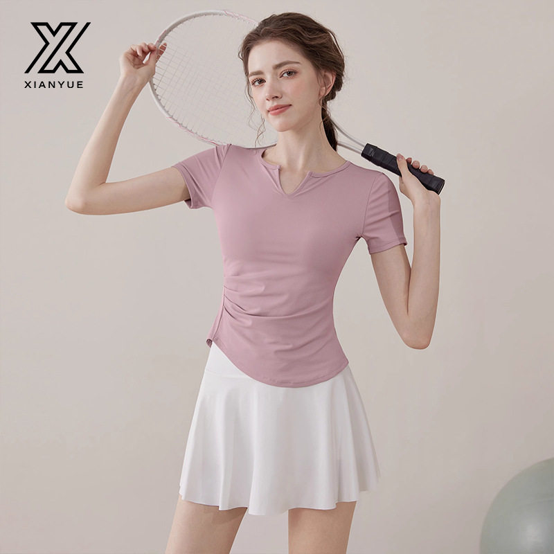 瑜伽服女2025夏季新运动上衣短袖健身服显瘦快干训练服套装女