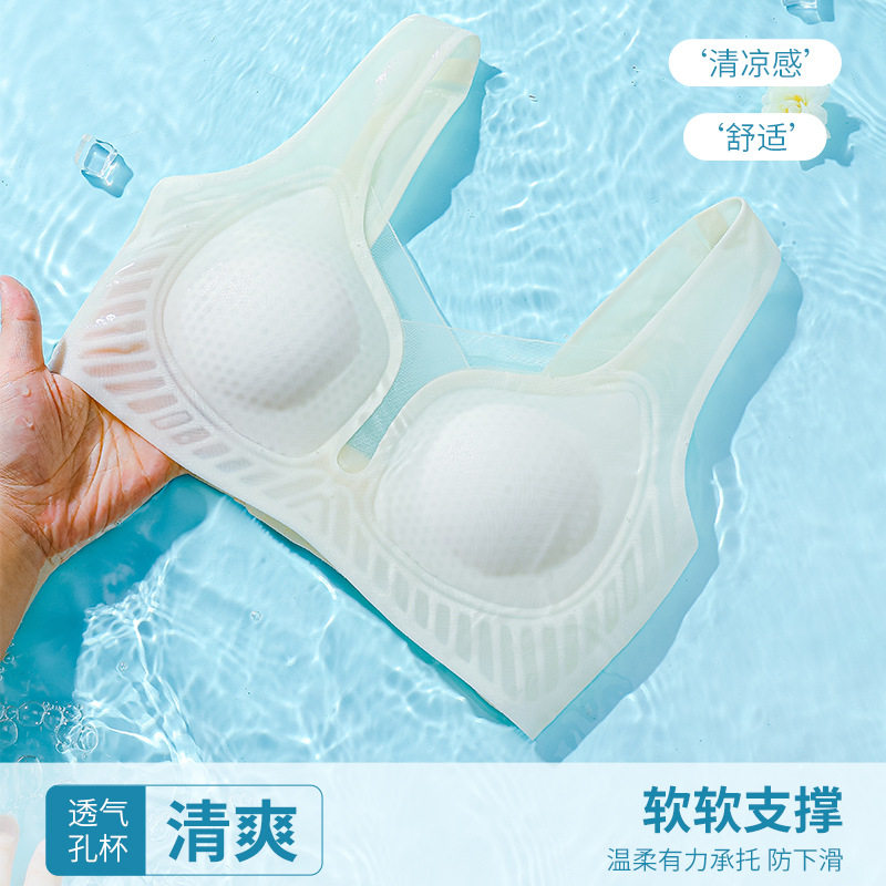 春夏季凉爽透气大码防下垂薄款聚拢内衣上托收副乳背心式女文胸罩