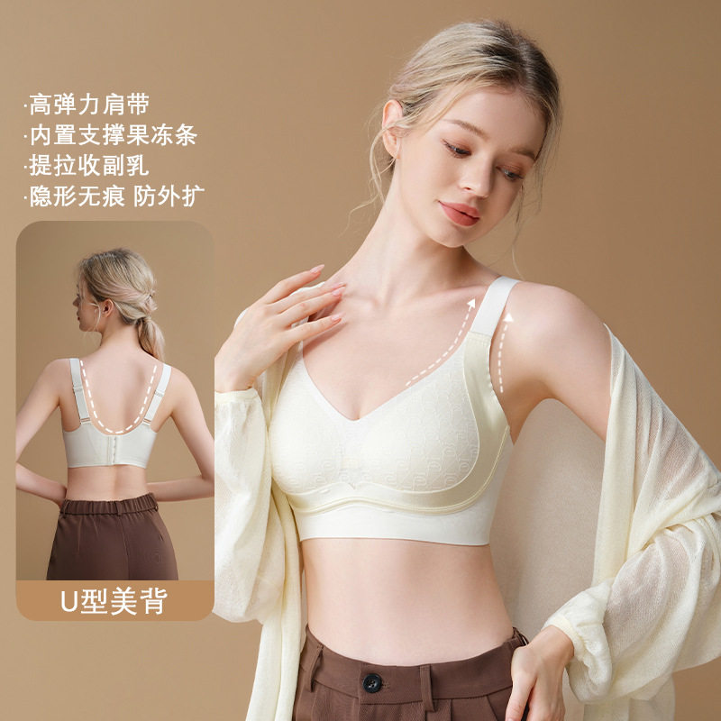 欧美大码内衣女士大胸显小聚拢收副乳防下垂调整型文胸罩跨境批发