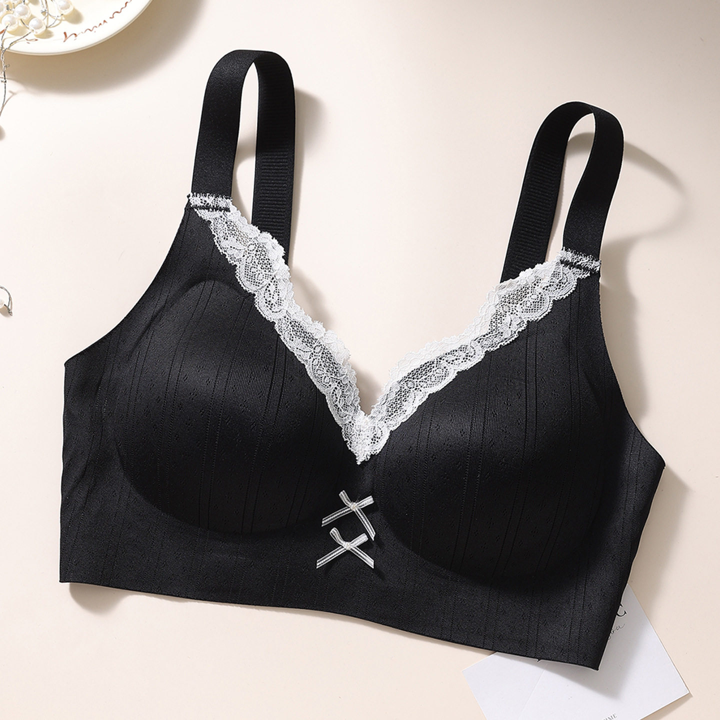 小碎花无痕内衣女小胸聚拢显大显圆收副乳调整型防下垂无钢圈文胸