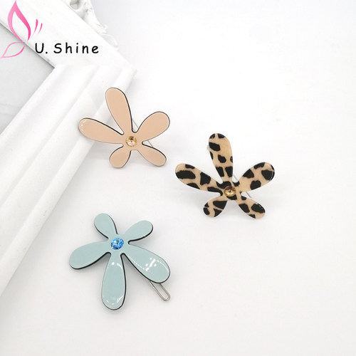 五瓣花青蛙夹佩妮树脂清新边夹韩