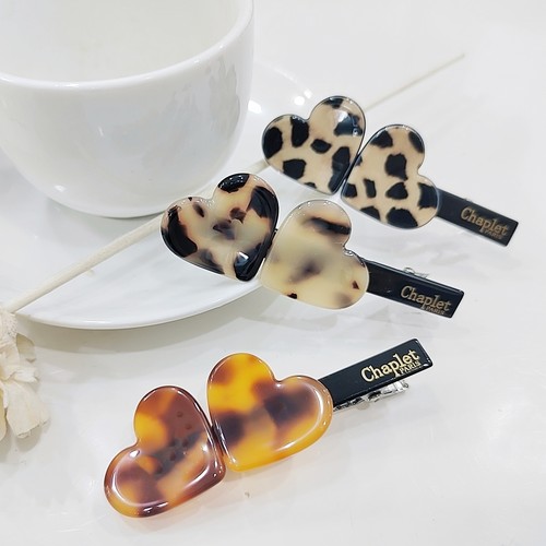 爱心鸭嘴夹佩妮树脂简约边夹日韩