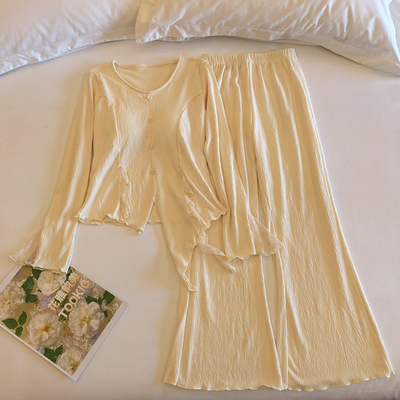 带胸垫睡衣女春秋季纯棉高级感