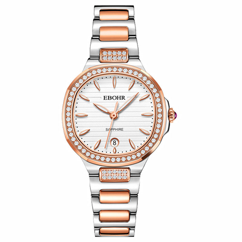 专柜同款EBOHR依波表卡纳女表圆方型镶钻时尚高雅明星款手表2202