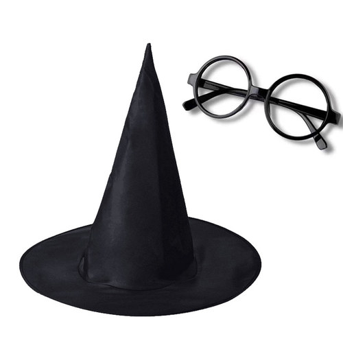 哈利波特周边配件眼镜巫师帽cos搭配魔法帽儿童女巫舞台表演道具
