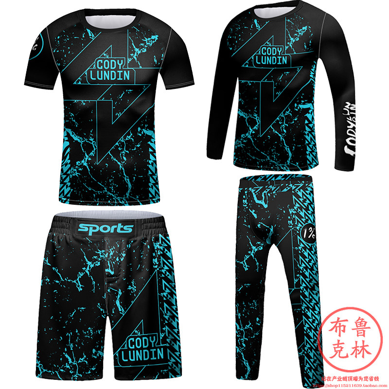 儿童训练跑步健身服篮球足球格斗拳击运动套装速干衣短袖长袖童装图片