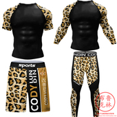 男健身服套装 MMA紧身衣巴西柔术综合格斗训练防磨衣压缩短袖 长袖