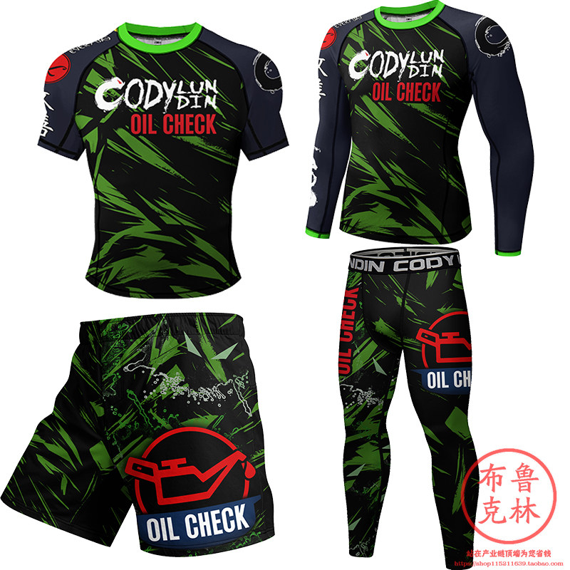 MMA综合格斗防磨衣巴西柔术男子压缩衣短袖长袖运动紧身衣健身衣