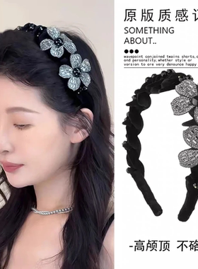 【花坞里】高级丝绒立体花卉轻奢发箍高级感精致时尚头箍发卡发饰