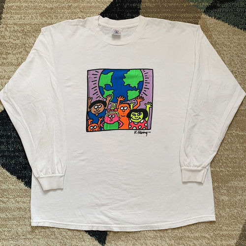BOMBA STUDIO Keith Haring凯斯哈林插画卡通情侣长袖T恤纯棉重磅