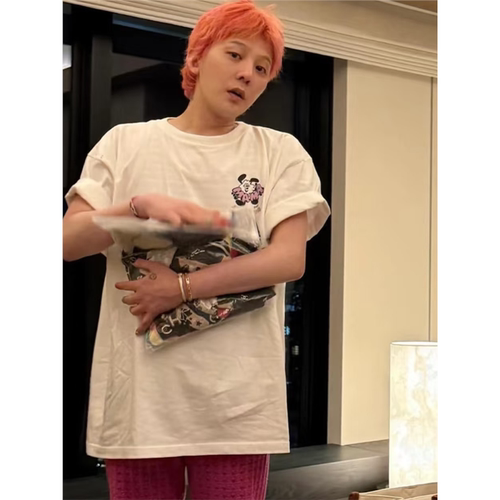 GDRAGON权志龙同款白色短袖T恤衣服2025新款上衣男女春夏情侣装