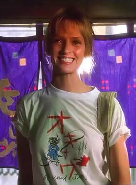 杀死比尔Kill Bill乌玛瑟曼同款Uma Thurman昆汀电影宽松短袖T恤