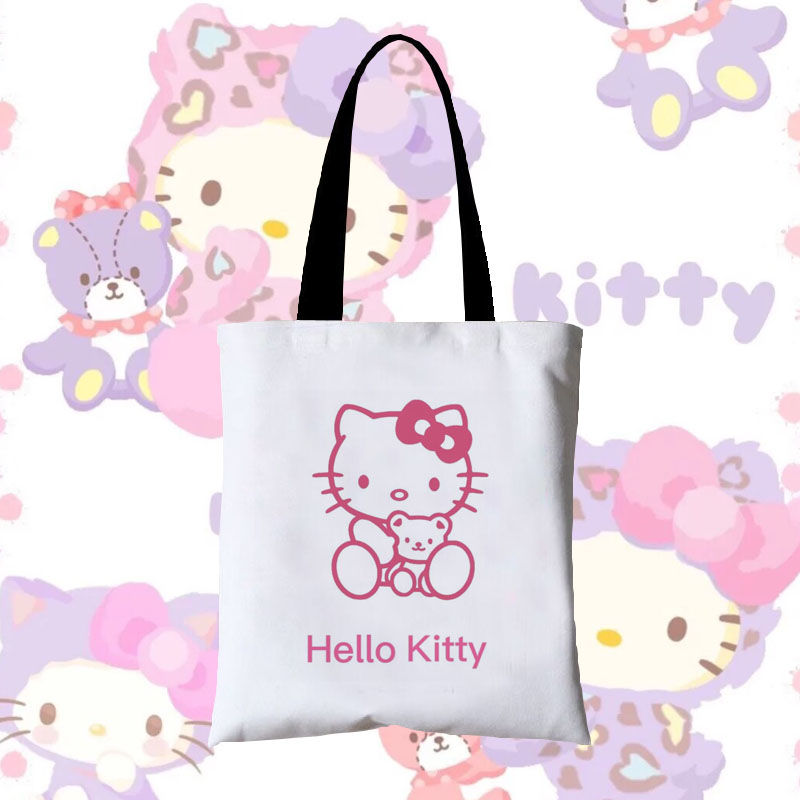 hellokitty帆布袋凯蒂猫可爱购物袋学生书包单肩手提包收纳袋定制