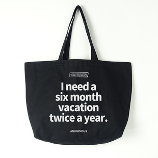 six month vacation帆布袋子单肩A3乐谱慵懒购物帆布包学生超大号