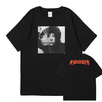 lady gaga MAYHEM新专辑周边lg7纯棉落肩衣服新加坡演唱会短袖T恤