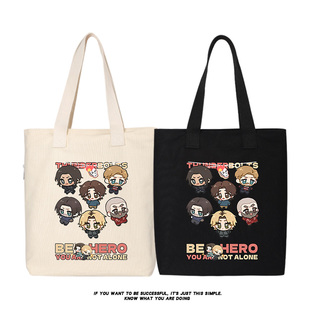漫威电影雷霆特攻队周边帆布包单肩包补课背包书包简约手提袋