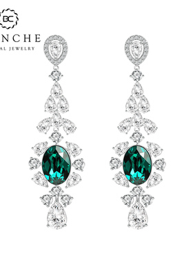 BLANCHE/布兰琪公主冰花奥地利水晶耳环长款流苏耳坠高级感耳饰女