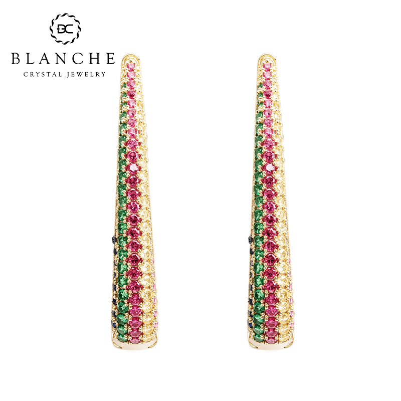 波西米亚彩色夸张耳环高级感耳坠