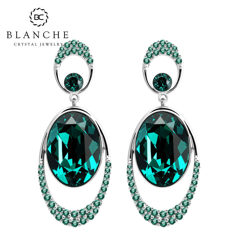 圆形水晶高级感耳环宝石耳饰女款