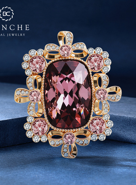 BLANCHE/布兰琪中古蝴蝶结繁花水晶胸针男高端胸花轻奢西装别针女