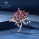 Blanch繁花粉色水晶胸针高档花朵胸花大别针女高端精致时尚 送妈妈