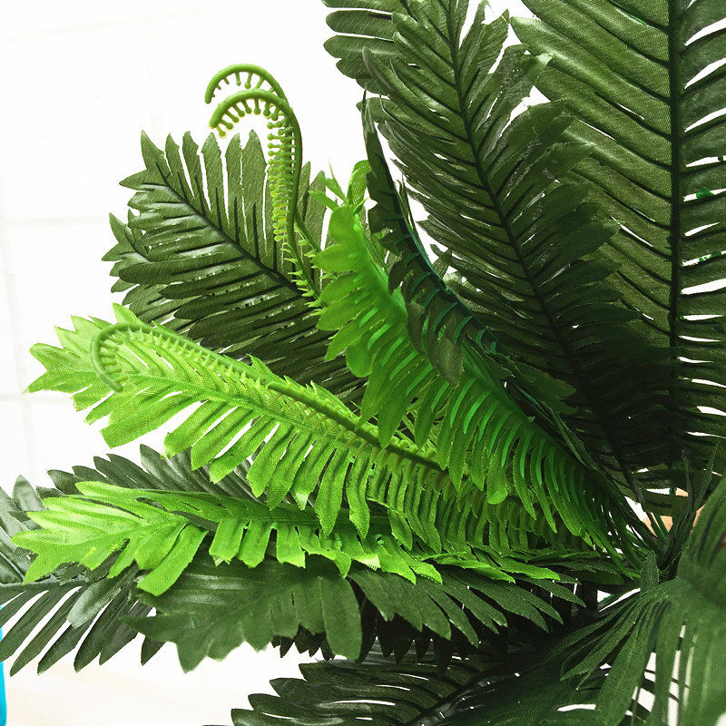 热卖仿真绿植铁树叶装饰花布料花艺盆景绿色植物摆放假花波斯叶子