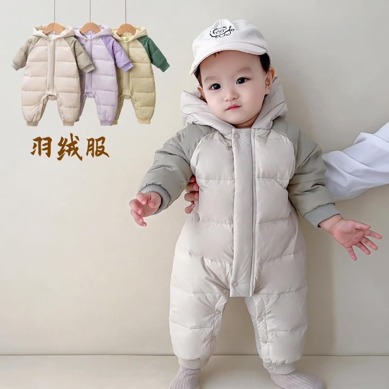 英国婴儿连体衣加厚羽绒服外出服