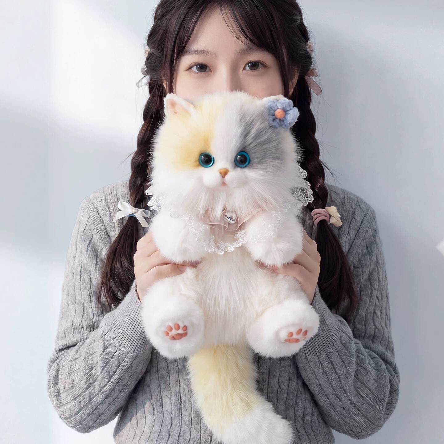 英国仿真小猫咪玩偶猫包背包生日