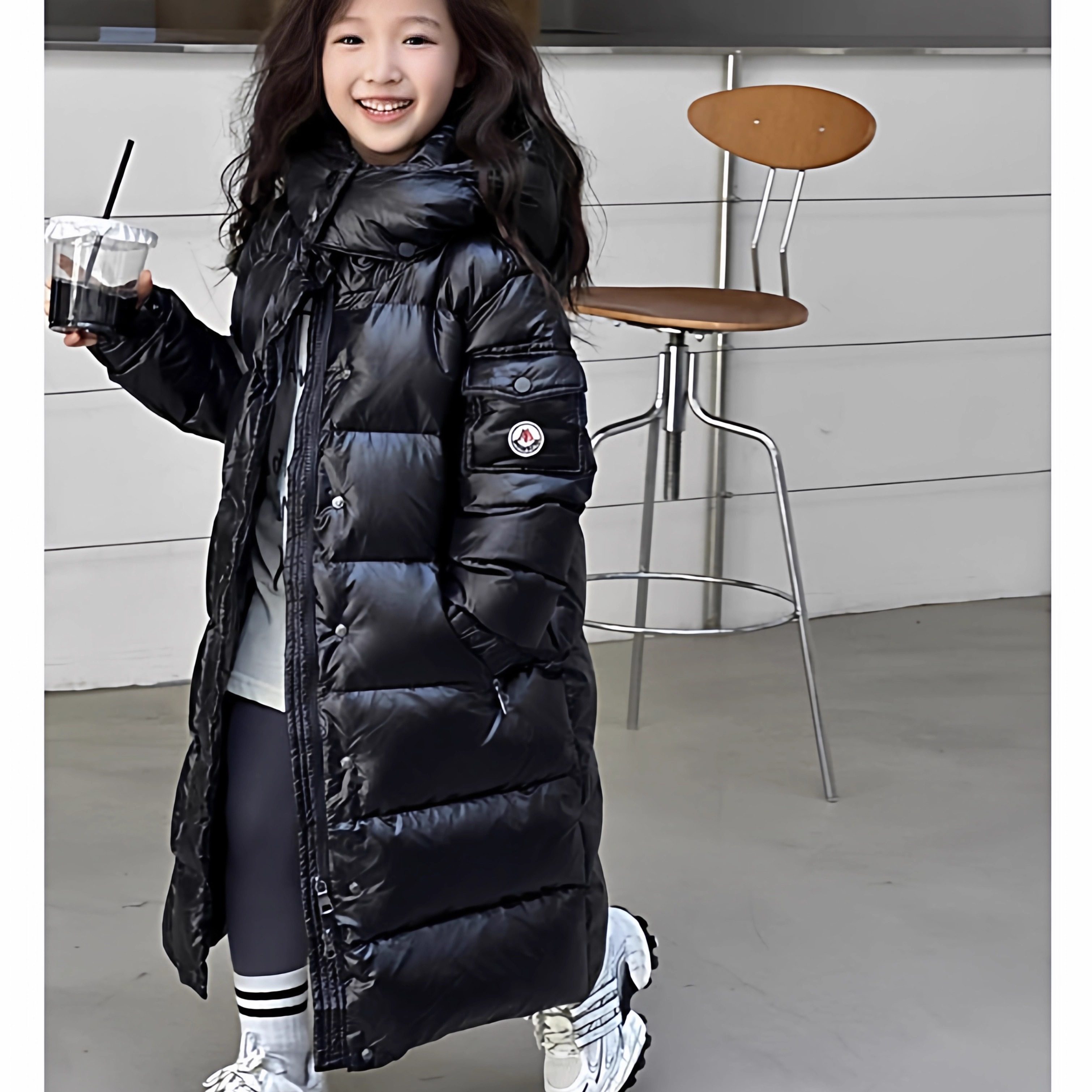 英国Next chek儿童羽绒服冬季男女童中长款过膝加厚连帽羽绒外套