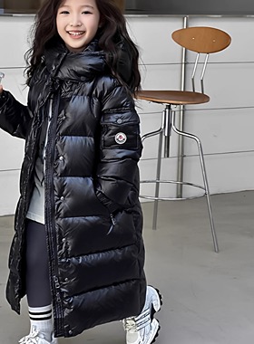 英国Next chek儿童羽绒服冬季男女童中长款过膝加厚连帽羽绒外套