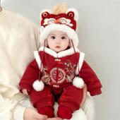 连体衣周岁礼服男女宝新年外出冬装 英国Next chek婴儿拜年服冬季