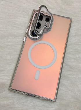 自带镜头膜适用三星S26Ultra手机壳带支架S25U创意S24+磁吸S24新款防滑边galaxyS23炫彩S23+透明S22Ultra磨砂