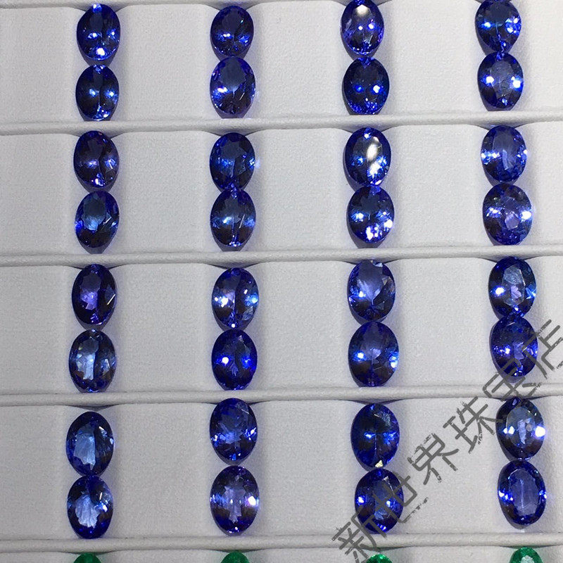 6*8mm 天然 坦桑石 原石 戒面 可做戒指吊坠耳钉 坦桑尼亚蓝宝石