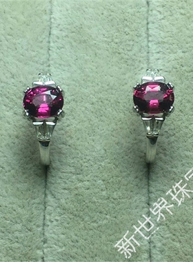 纯银镀18k日韩风镁铝石榴石戒指