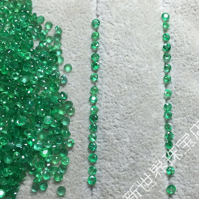 天然祖母绿裸石戒面原石刻面圆椭圆水滴马目赞比亚配石尺寸全