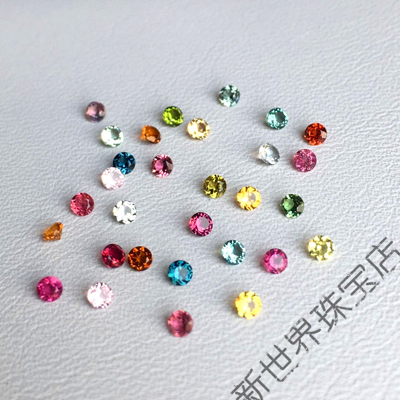 天然巴西红橙黄绿蓝色糖果碧玺主石可做配石2*2 3*3 4*4支持定制