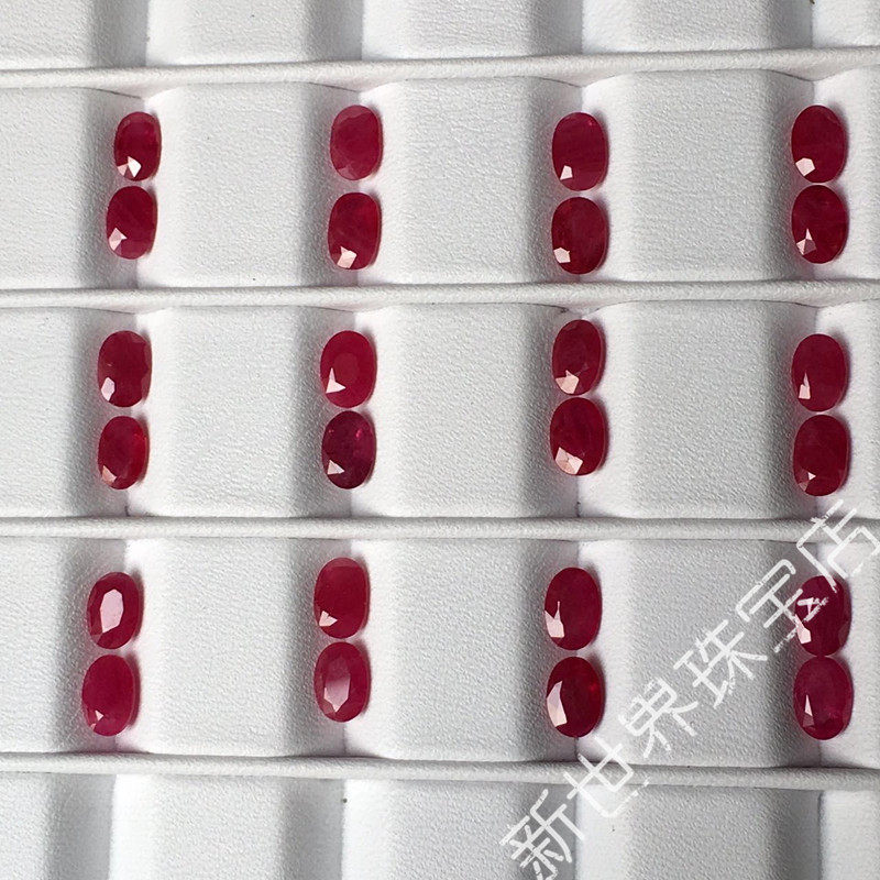 天然缅甸红宝石裸石原石打磨戒面椭圆支持私人定制戒指吊坠耳钉