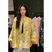 人丝绒烧花珠绣早春季 新中式 外套绝美巨好看流行 惊鹊 三吉同款