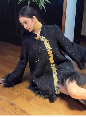 MOSS原创【金枝玉叶】外套+短裤 国风新中式轻奢套装