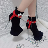 原创朋克脚链带锁新款 扣脚环脚链 防掉扣鞋 腿环绑鞋 女饰品高跟鞋