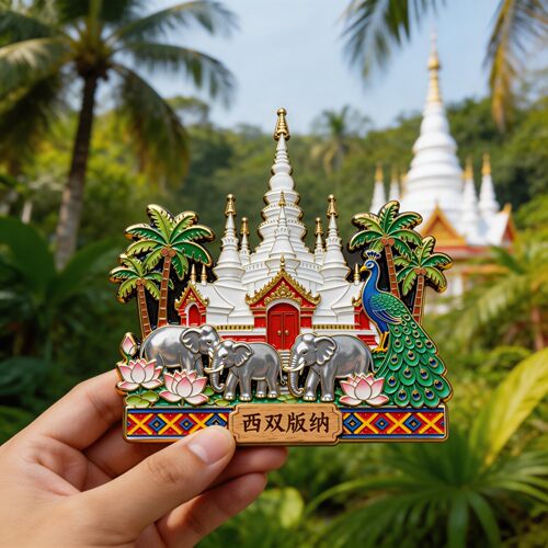 云南西双版纳文创金属浮雕冰箱贴