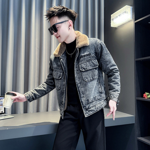 黑首314B-2-F12-P148控198冬款加厚牛仔棉衣男休闲棉服外套图片