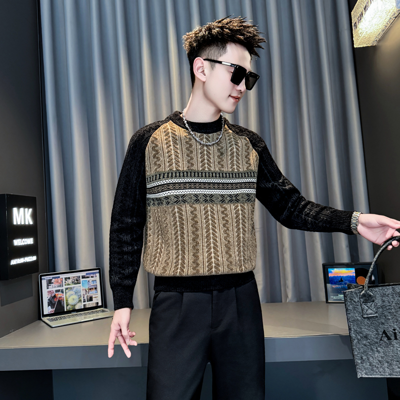 卡其首314B-2-MY101-P78控108冬季新款毛衣男圆领针织衫，男装针织衫/毛衣，星座314B-2