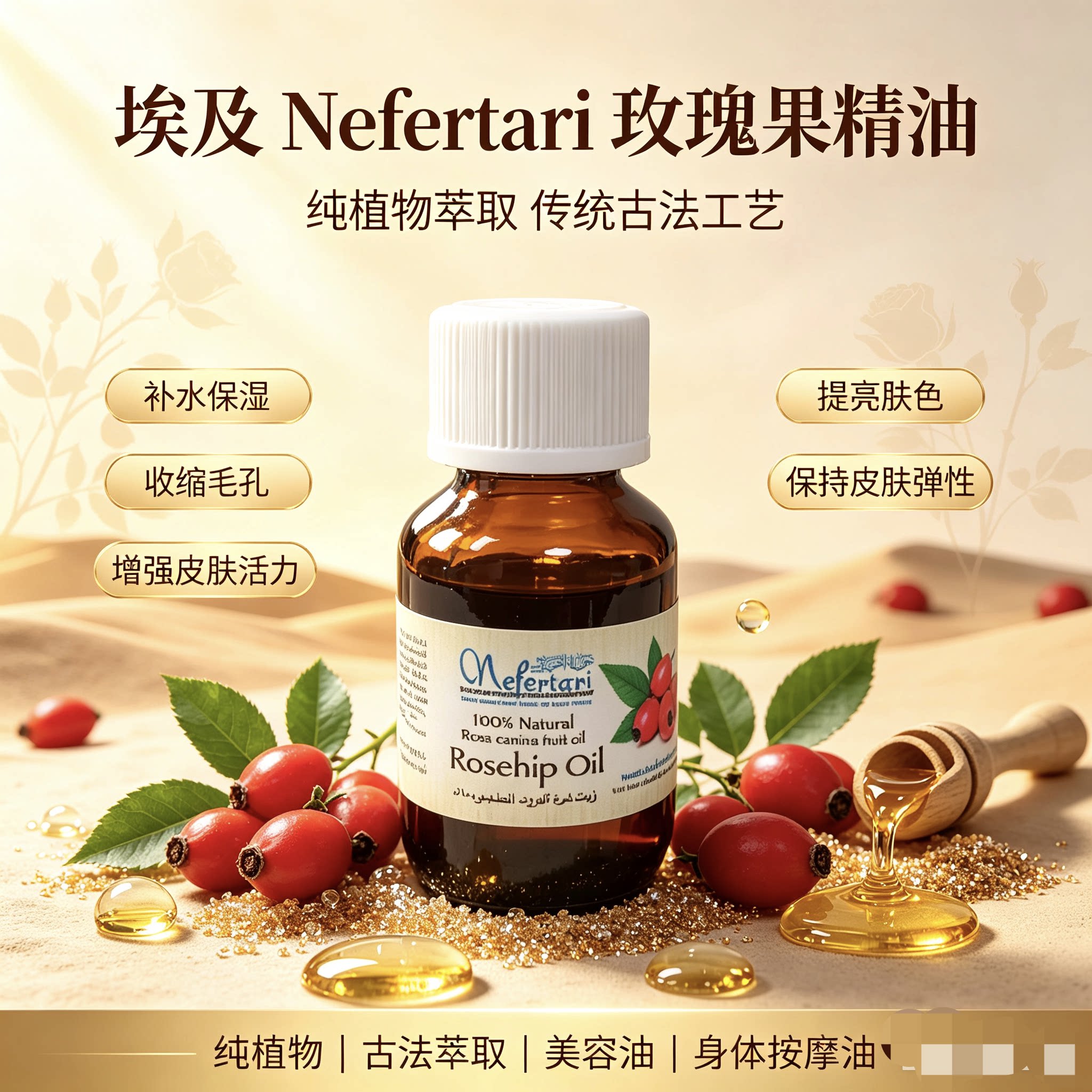 埃及Nefertari玫瑰果油基底精油