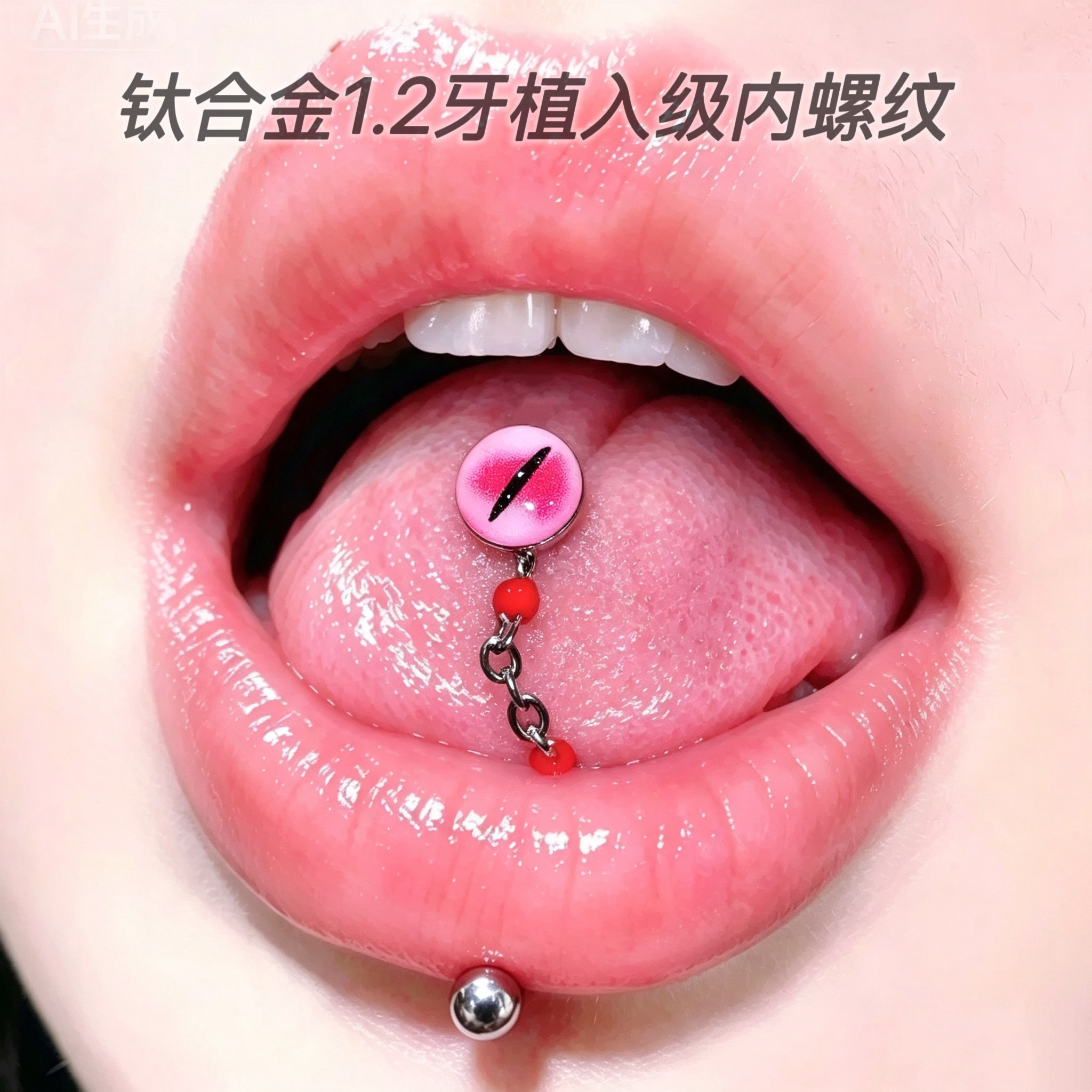 狐媚瞳F136钛合金内螺纹舌钉