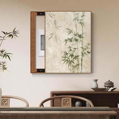 电箱装饰竖款免打孔高级遮挡挂画